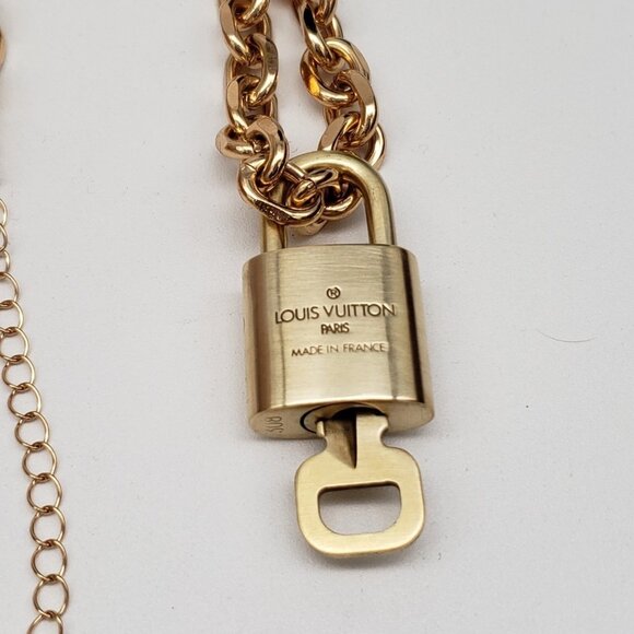 Authentic Louis Vuitton Gold Padlock With Unbranded Gold Plated Chain - Picture 7 of 9